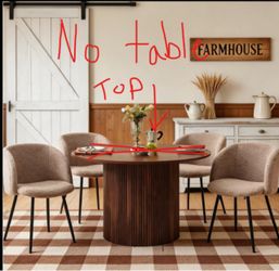 Brand New. Wooden Fluted Pedestal Table Base (No Top)