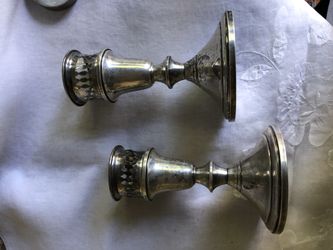 Set of Two (2) Towle Sterling Silver Weighted Candlestick Holders #734 Antique