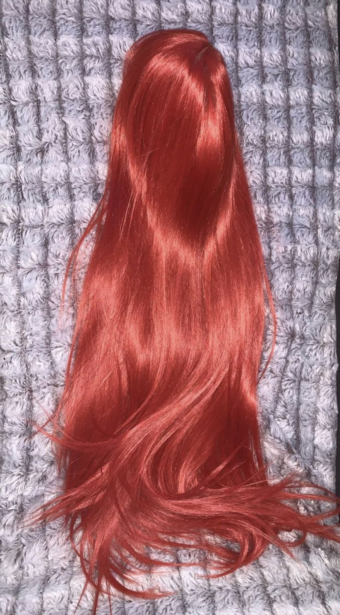 Conkolar Orange Straight Synthetic Lace Front Wigs Long Hair