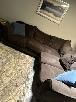 Dark blue-grey sectional.
