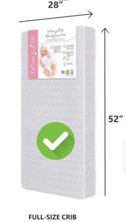 New In Box! Dream On Me Honeycomb Full Size Crib Mattress (52”x28”) $40 (#1228)