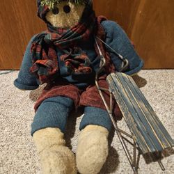 Stuffed Snowman with Sled