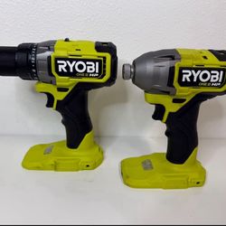 RYOBI ONE+ HP 18V Brushless Cordless 1/2 in. Drill/Driver and Impact Driver Kit w/(2) 2.0 Ah Batteries, Charger, and Bag