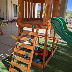 Children's Swing Set With Slide