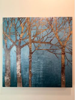 "Golden Day Turquoise" by Kathrine Lovell Painting PRINT CANVAS