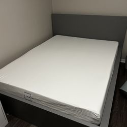 Queen Bed with mattress & dresser
