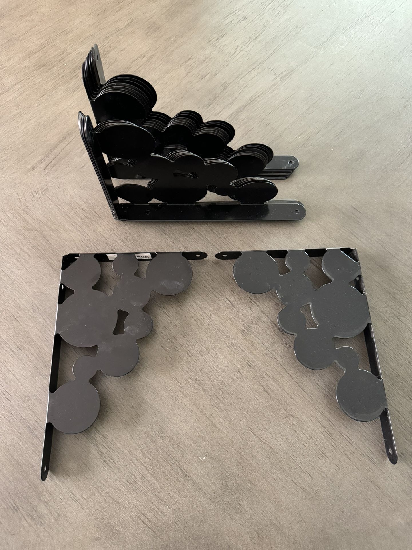 ► IKEA Shelf Brackets BLACK Circle, EKBY, Metal Decorative, 20463. 10" x 7" Set of 2