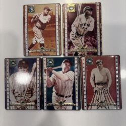 🏆 Babe Ruth Metallic Impressions Limited Edition Metal Card Set (5 Cards) 🏆