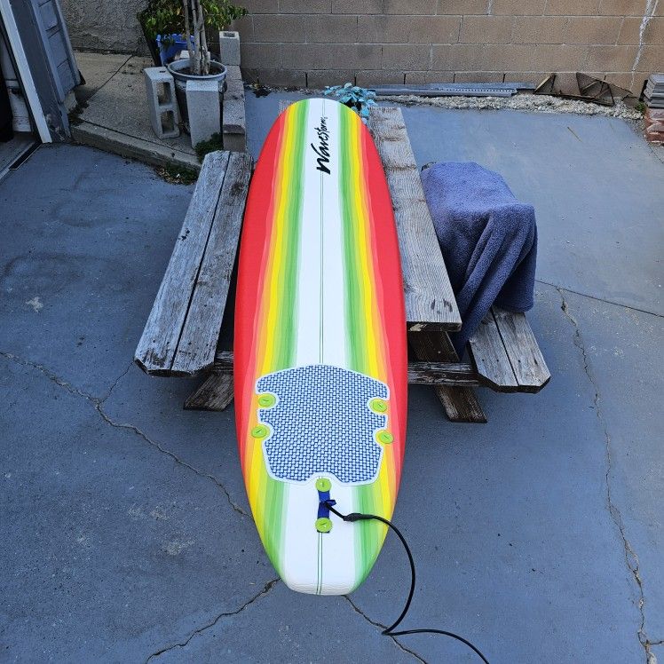 8ft Wavestorm Foam Surfboard With Leash,  Very Good Condition 