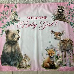 Baby Shower Photo Banner - Girl Woodland Theme