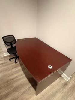 Modern Executive Desk and Ergonomic Mesh Office Chair Set