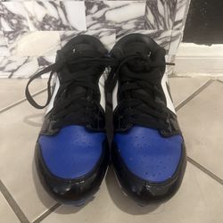 Nike Air Jordan 1 Low TD Football Cleats Royal Black White FJ6245-401 Men’s Sz 8