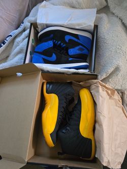 Air Jordan 12s and 1s.