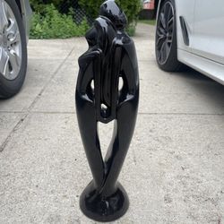 Haeger Pottery Vintage 1980's Lovers Standing Couple Statue Art Deco 20" Black