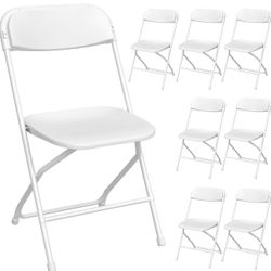 White Amazon basic Foldable chairs 8pk
