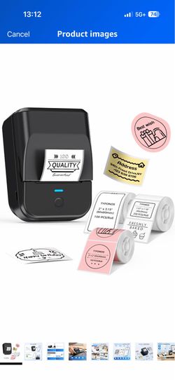 PM240 Label Maker Machine with 3 Tapes, 2" Portable Thermal Label Printer for Phone & PC, Bluetooth Label Maker with Multiple Templates for Small Busi
