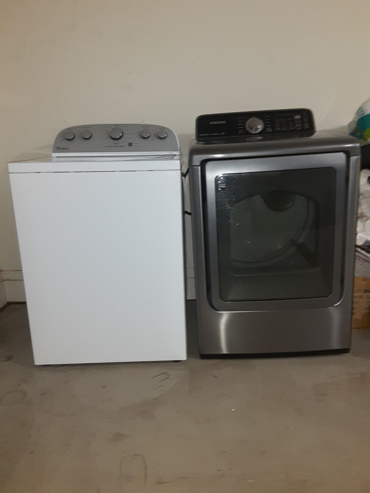 Whirlpool Gold washer model WTW5000DW1 and SAMSUNG DRYER Model