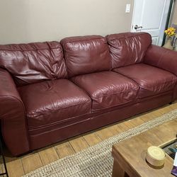 Used Red Leather Sofas 