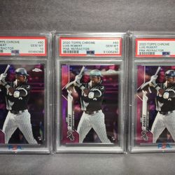 (3) 2020 Topps Chrome Luis Robert PINK REFRACTOR Rookie RC Mets INVEST 💹 PSA 10