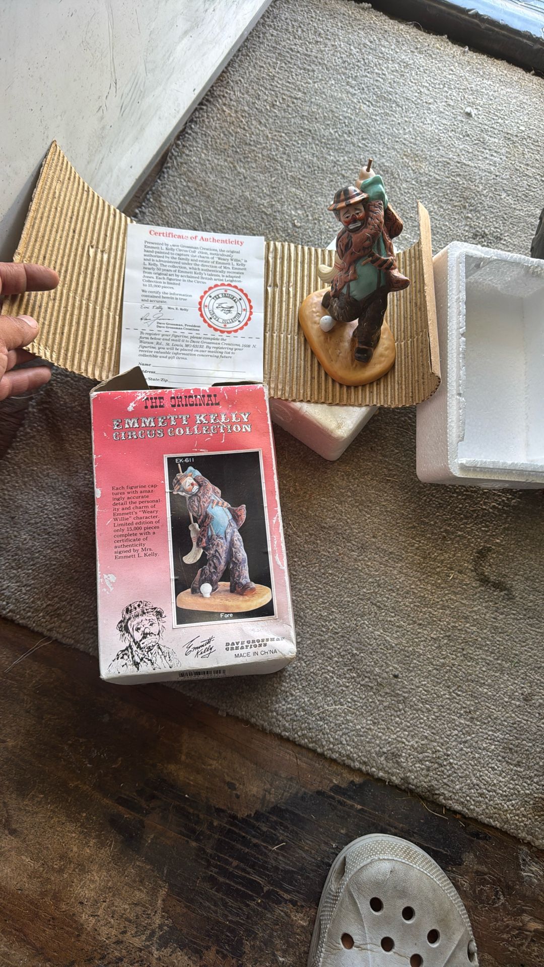 The Original Emmett Kelly Circus Collection EK-611 Fore w/ Box Limited Edition