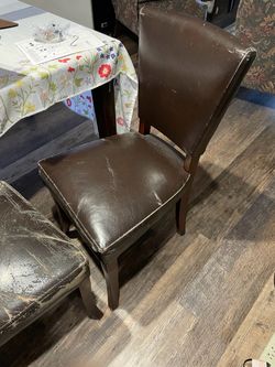 2 wood chairs