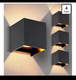 4-Pack Outdoor Wall Lights Exterior/Interior, 4.33in Square