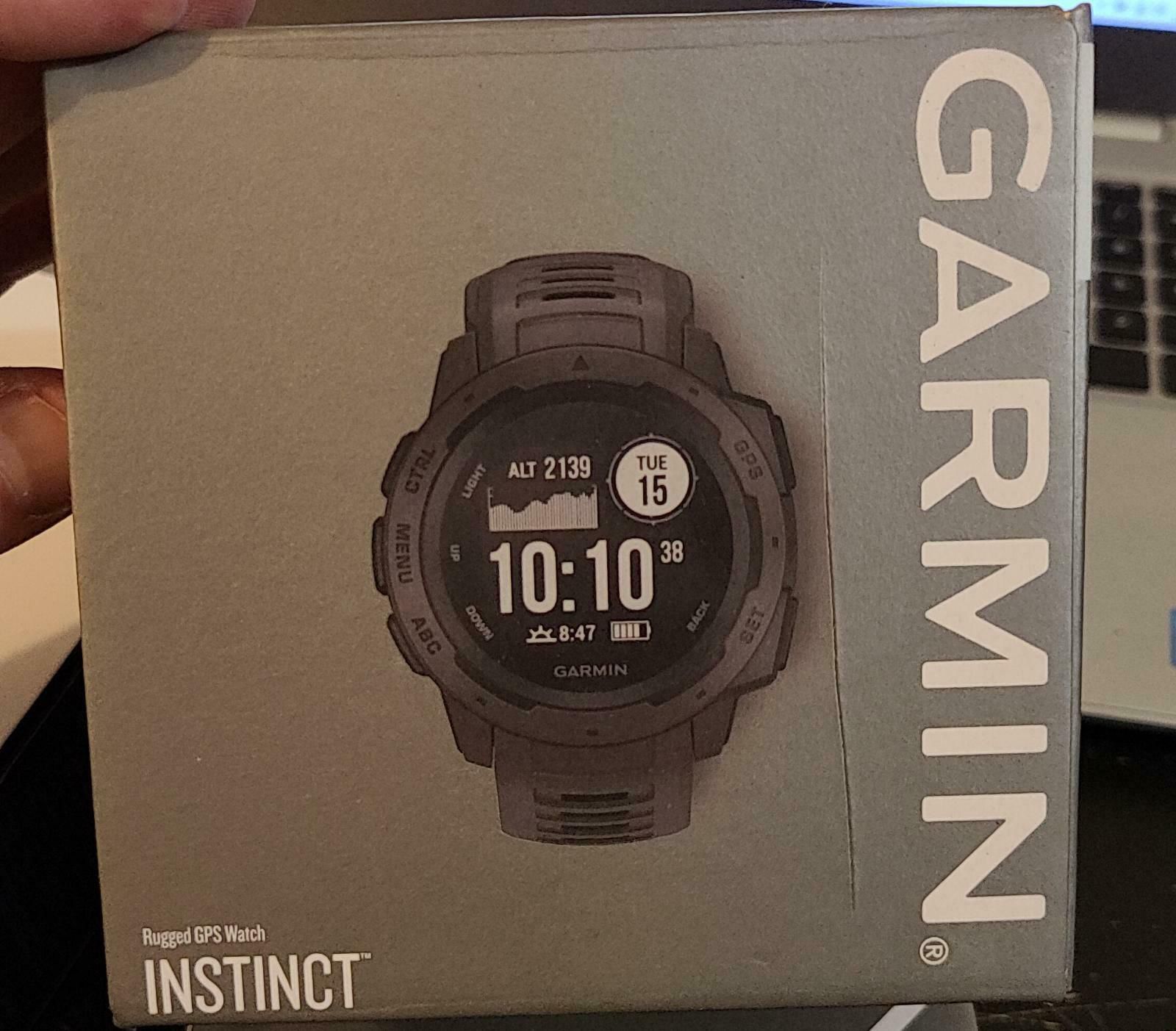 New Garmin Instinct Rugged GPS Smartwatch - Graphite
