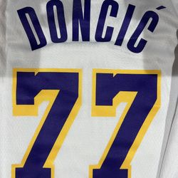 White Los Angeles Dodgers Luka Doncic Basketball Jersey 