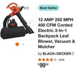 BLACK+DECKER LB700 7 Amp Corded Blower
