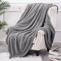 Fuzzy Faux Fur Throw Blanket for Couch, Extra Soft Warm Fluffy CHECK PICTURES FOR ALL COLORS