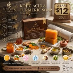 Kojic Acid & Turmeric Soap – 2 Bars – Brand New