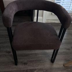 Brown Bouclè Dining Chairs For Sale! (Set Of 2)