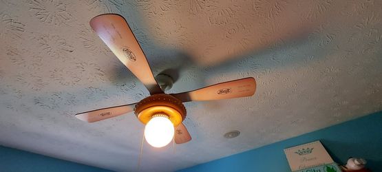Baseball Ceiling Fan & Hat Rack