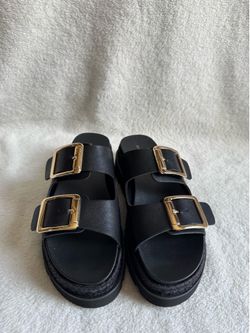 Madden girl black platform  sandals.
