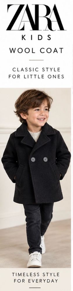 100% Wool Kids Coat Zara brand