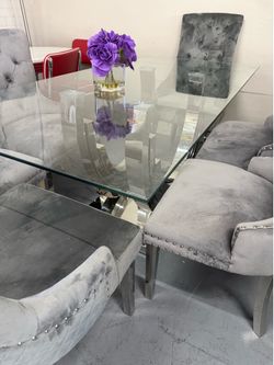 Glass Dining Table 4-6 Chairs .. same day delivery or pick up 🚚