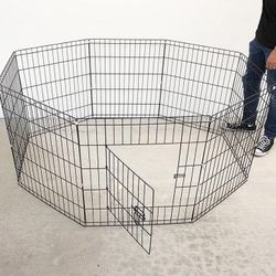 BRAND NEW $39 Dog Playpen 8-Panel, Each Panel 24” Tall X 24” Wide Pet Exercise Fence Crate Kennel Gate 
