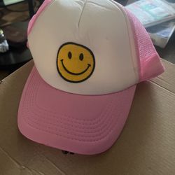 Pink smiley hat