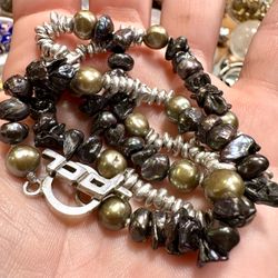 17” Sterling & Pearl Necklace