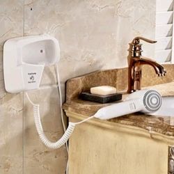 Hang Up Hair Dryer 1200W Wall Mounted Hair Blower Coiled Spring Wire