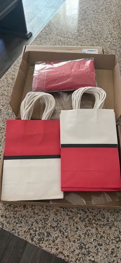 Pokemon Poke Ball Themed Paper Gift Bags with Tissue Paper