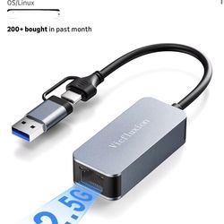 USB C to Ethernet Adapter 2.5Gbps