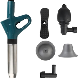 Toilet Plunger High Pressure Drain Plunger Dredge Clog Remover Sewer Pipe Unblocker Air Drain Blaster(B Green)