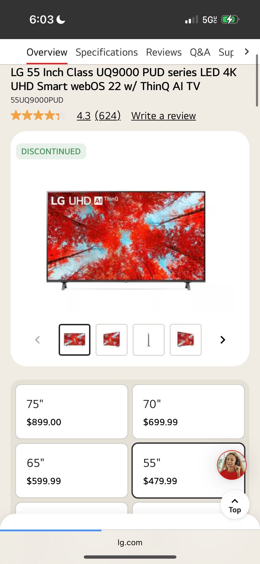 LG 55 Inch Class UQ9000 PUD series LED 4K UHD Smart TV