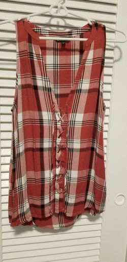 Express Plaid Sleeveless shirt 
