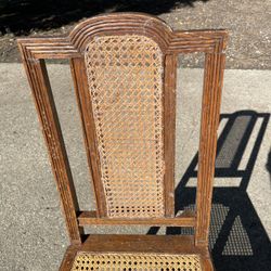 Antique Chair W Woven Insets