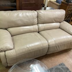 Leather Couch Double Recliner 