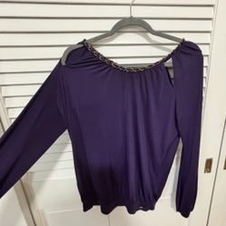 Guess Peep Shoulder Top- Royal purple