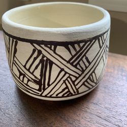 Unique Handmade Handpainted Mountain Theme Ceramic Plant Pot