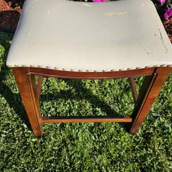 Wooden Stool, Comfortable, durable, Counter height, ready to be re-covered in your design